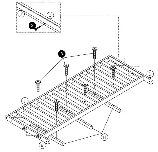 dhpfumiture Wood Futon Frame hardware Step 3 1