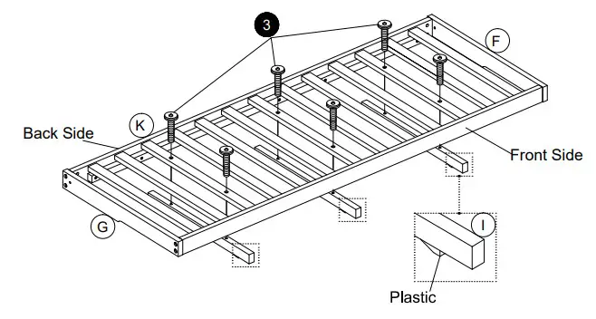 dhpfumiture Wood Futon Frame hardware Step 5