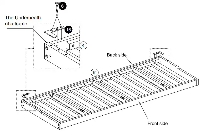 dhpfumiture Wood Futon Frame hardware Step 6