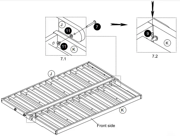 dhpfumiture Wood Futon Frame hardware Step 7