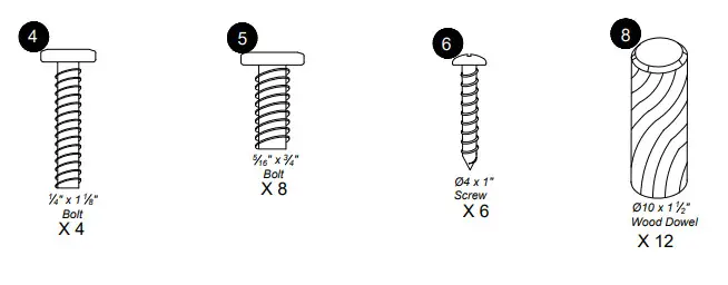 dhpfumiture Wood Futon Frame hardware pack 1