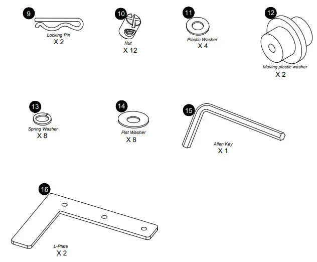 dhpfumiture Wood Futon Frame hardware pack 2
