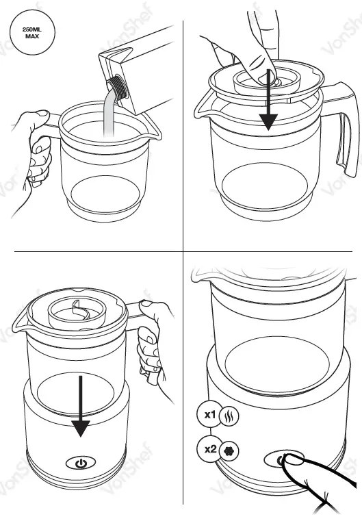 VonHaus 2000125 Glass Milk Frother-fig4