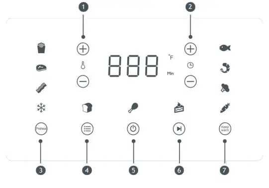 CRR Air Fryer 5.7L 1750W Oven with Touch Control Panel - Function