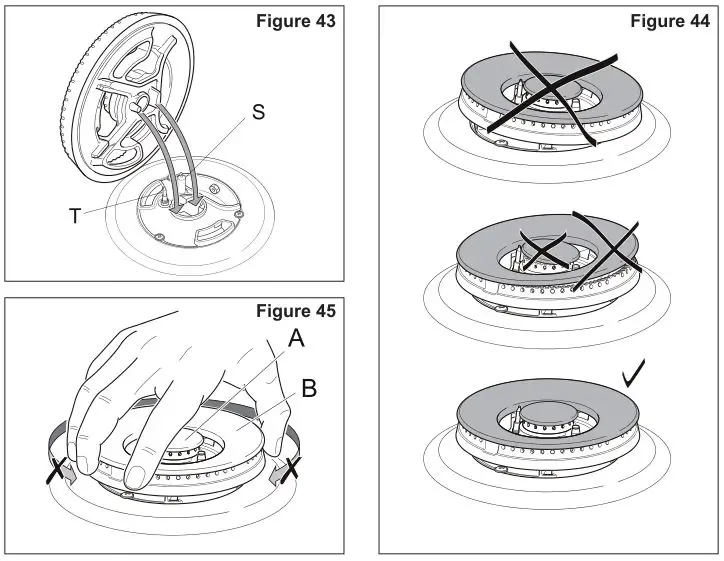 DeLonghi Dual Fuel Cooker - Figure 43, 44, 45
