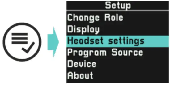 Headset settings