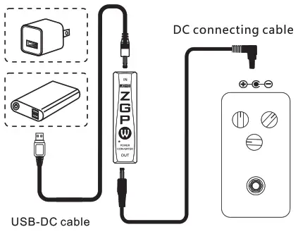 JOYO JP 06W ZGP Guitar Pedal USB Power Converter and Noise Blocker Support - USB DC Cable