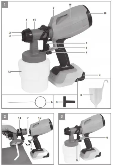 Einhell TC SY 18 60 Li Cordless Paint Spray System
