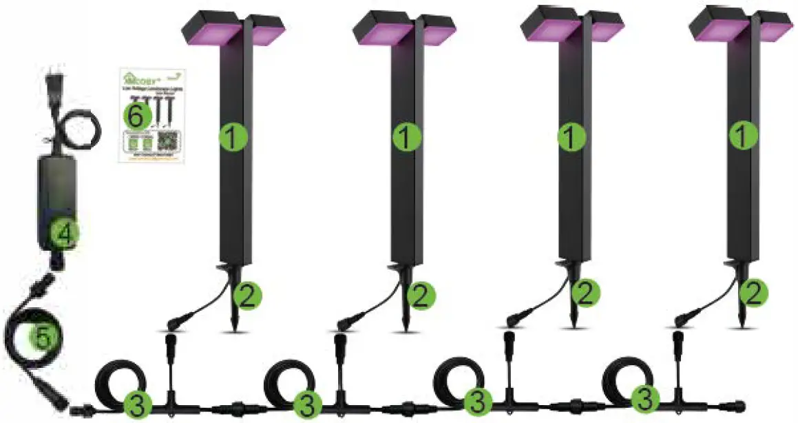 XMCOSY YJ-312-4-ST Low Voltage Landscape Lights-2