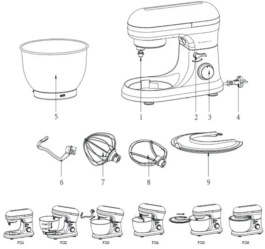 FRIGIDAIRE ESTM020 BLUE 4 5L Retro Stand Mixer - Overview