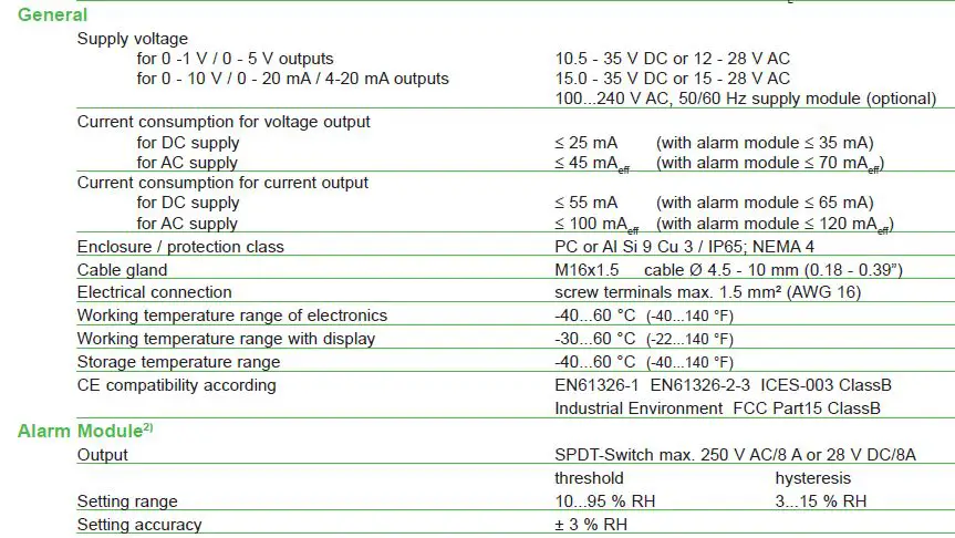 E E ELEKTRONIK EE23 Humidity Temperature Sensor 32