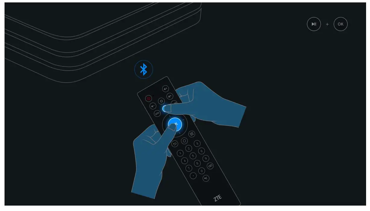 ZTE ZXV10 B866V2F Rich Media Box - Pairing instructions for Bluetooth remote