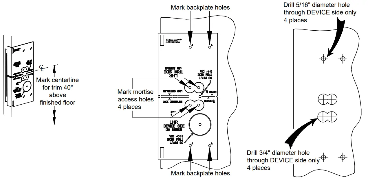 DETEX 105645 Anti Vandal 30 Series Mortise Trim - fig 2