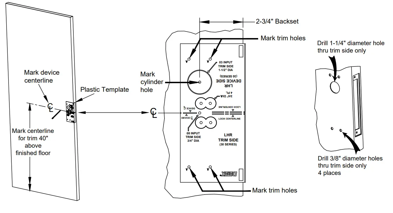DETEX 105645 Anti Vandal 30 Series Mortise Trim - fig 3