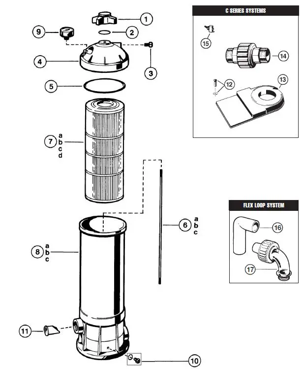 HAYWARD CX250G StarClear Cartridge Filter Series Replacement Parts fig 1
