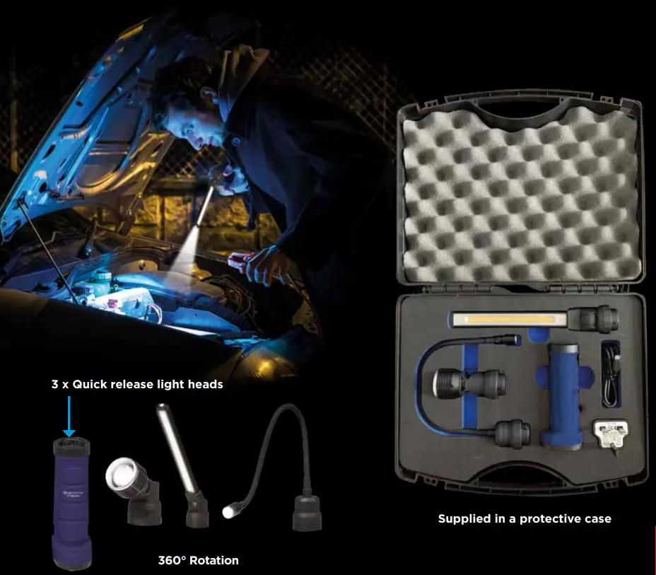 NightSearcher NSTRI-SPECTOR Tri Spector 3 in 1 Rechargeable LED Magnetic Inspection Kit - Fig 1