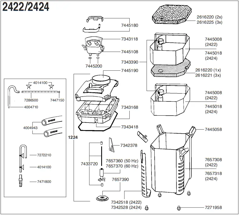 EHEIM 2422 External Aquarium Filter F A 01