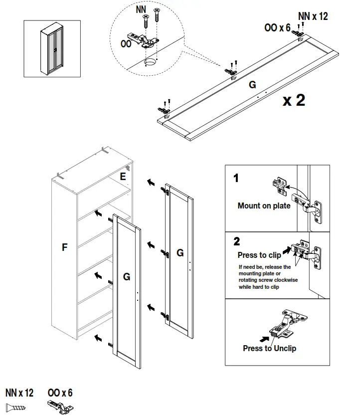 StyleWell 07909AW Light Oak Storage Cabinet with Panel Doors - Attaching doors