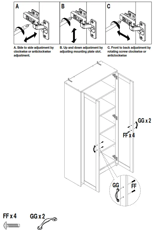 StyleWell 07909AW Light Oak Storage Cabinet with Panel Doors - Attaching doors1