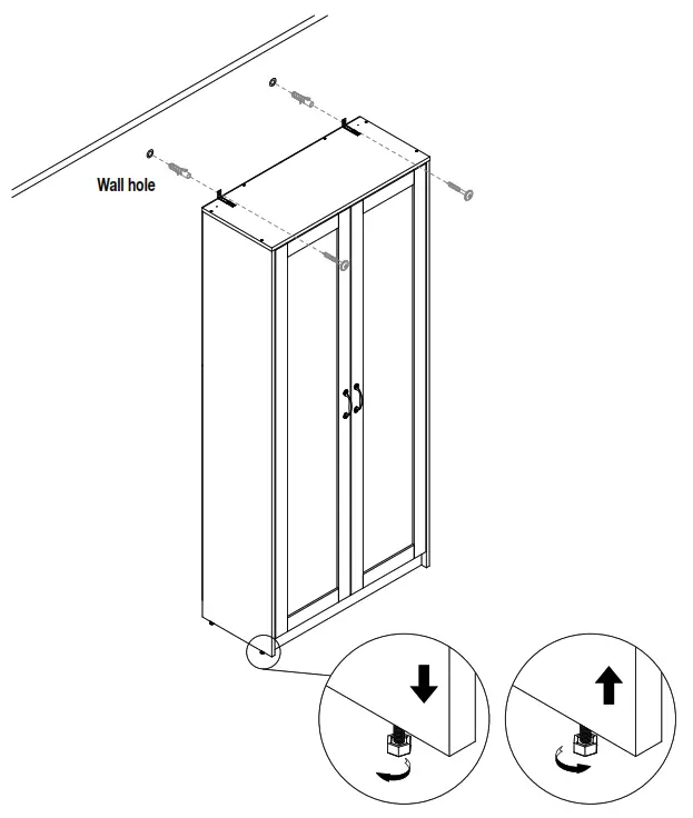 StyleWell 07909AW Light Oak Storage Cabinet with Panel Doors - Attaching doors2
