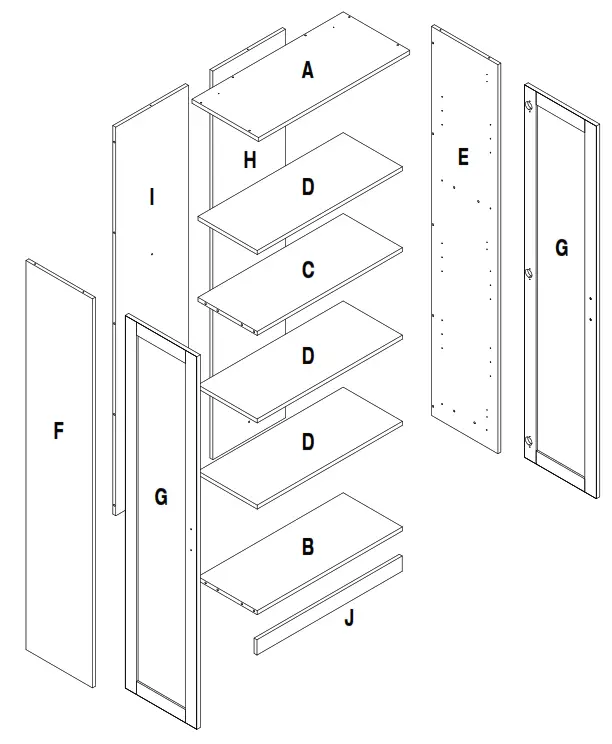 StyleWell 07909AW Light Oak Storage Cabinet with Panel Doors - PANELS INCLUDED