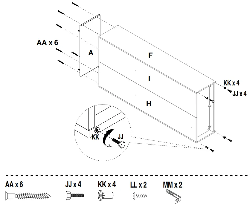 StyleWell 07909AW Light Oak Storage Cabinet with Panel Doors - Top assembly 1