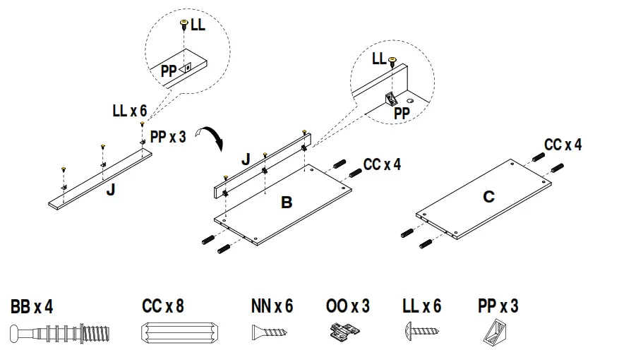 StyleWell 07909AW Light Oak Storage Cabinet with Panel Doors - fig