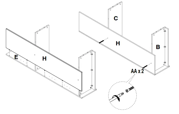 StyleWell 07909AW Light Oak Storage Cabinet with Panel Doors - right back