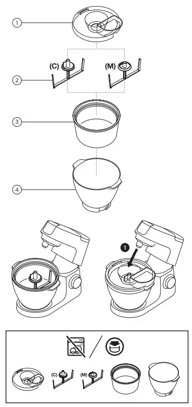 KENWOOD AT956A 1 Litre Ice Cream Attachment - Fig 1