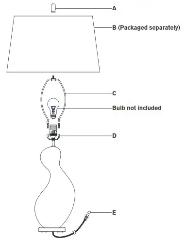 circa LIGHTING TOB 3910 Bree Large Table Lamp - ASSEMBLY INSTRUCTIONS