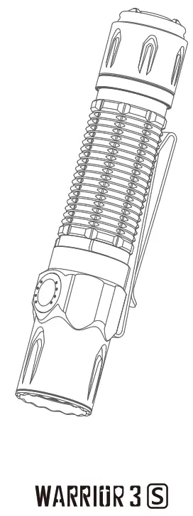 OLIGHT Warrior 3S LED Flashlight With Case, Belt Clip Battery Operated 2300 lm 176 g