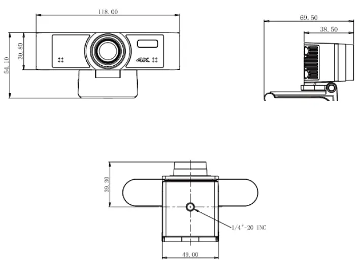 HuddleCamHD HC-MT-4KPRO MiniTrack 4K Pro Camera-2