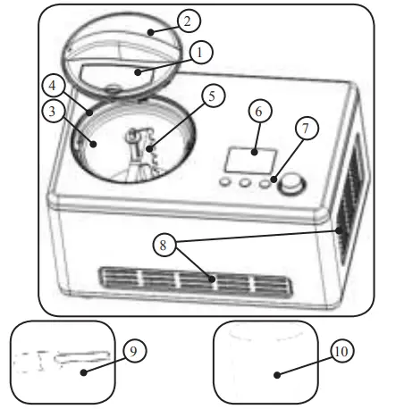 DOMO-DO9201I-Ice-Cream-Maker-Instruction-fig-1