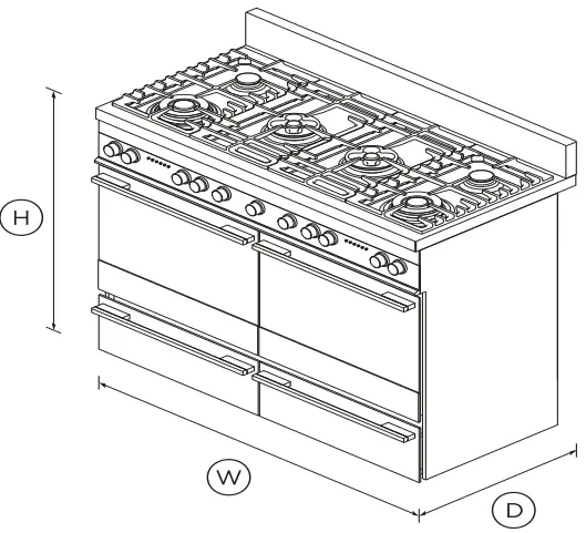 FISHER PAYKEL OR120DDWGFX2 120cm 6 Burners Freestanding Cooker-FIG2