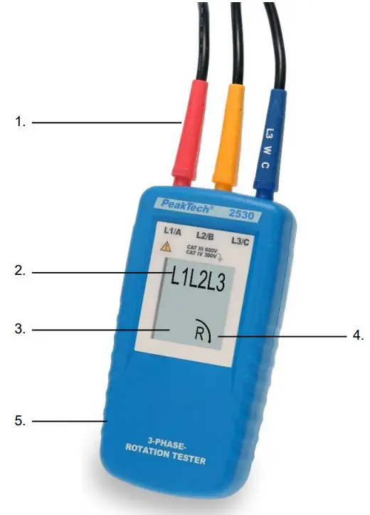 PeakTech 2530 3 Phase Rotation Tester - Figure 1