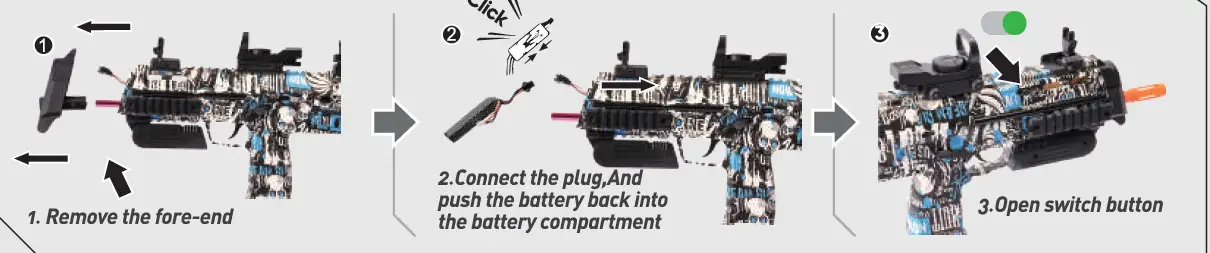 CAISSA MP-7 Electric with Gel Ball Blaster 8