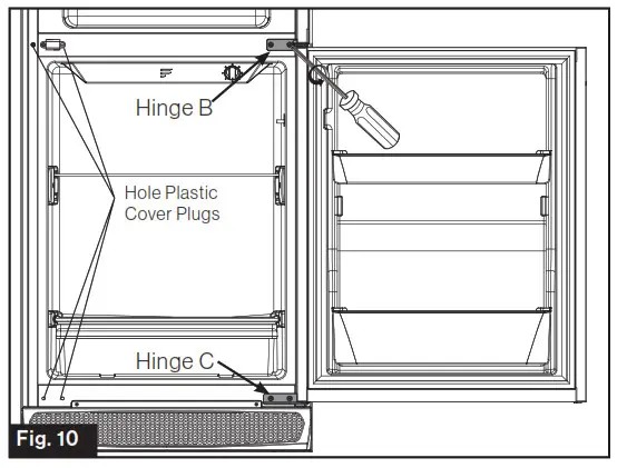 FURRION ACRCTIC 8 and 10 cu. ft - Reversing the Door Swing 2