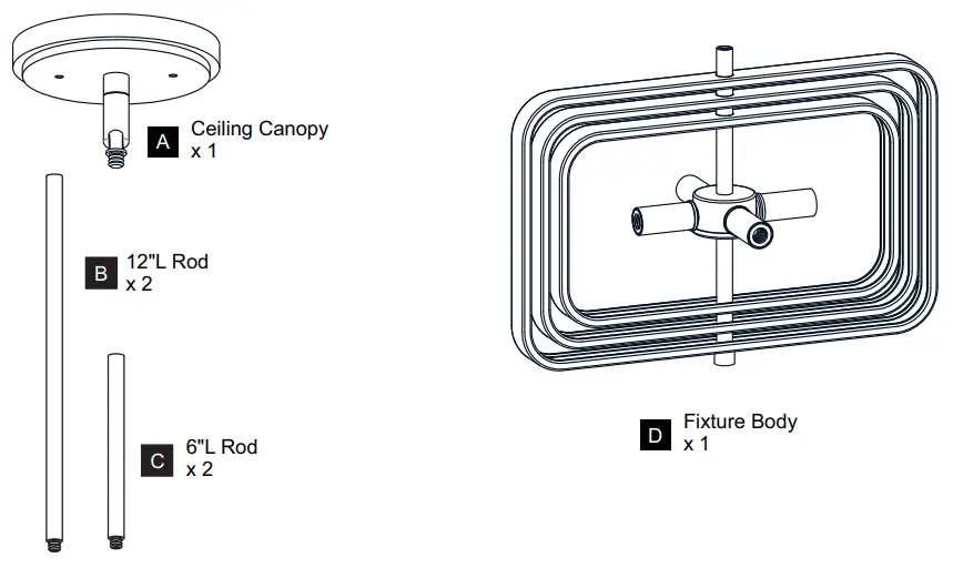 QUOIZEL PCDPR1714BWS PCDPR2814BWS Semi Flush Mount Lights-fig1