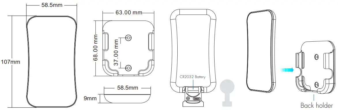 SKYDANCE R17, R8-5 Ultrathin RGB+CCT Touch Wheel RF Remote Controller - Figure 2