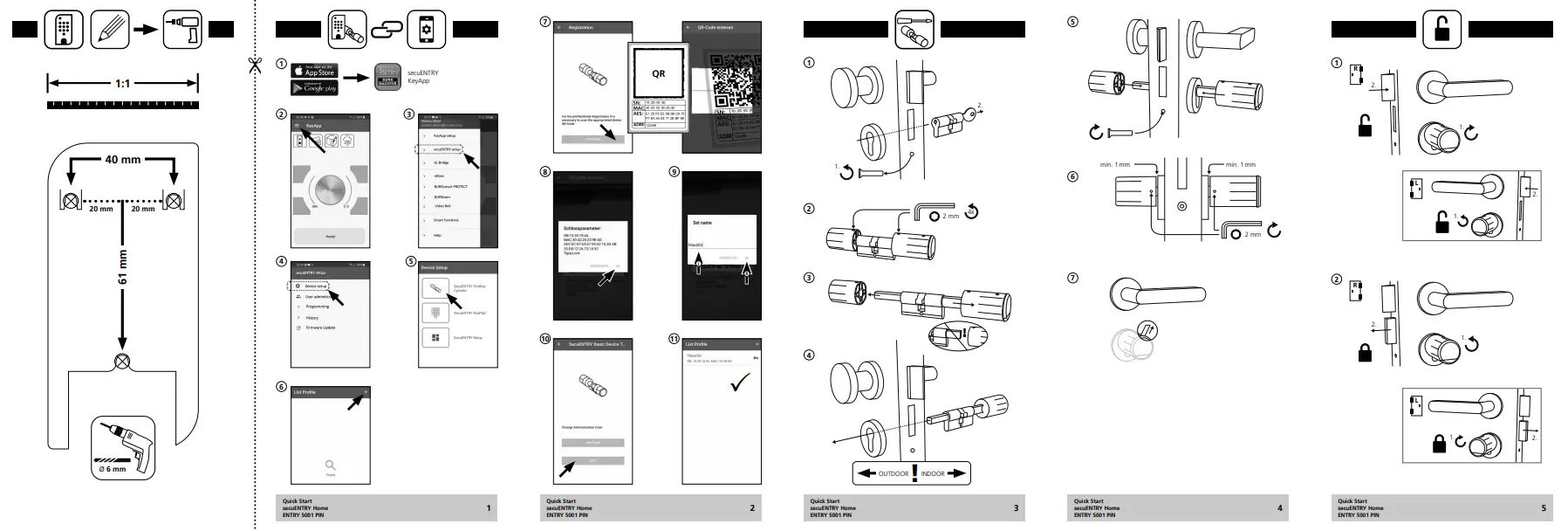 BURG WACHTER ENTRY Home 5001 PIN Key - Fig 1