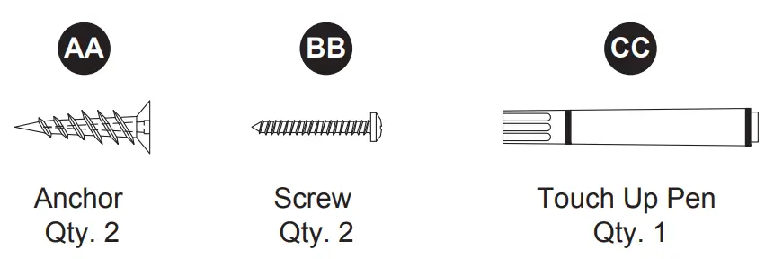 Kathy Ireland 1591MR-22-241, 1591MR-22-247 22 Inch Mirror - HARDWARE CONTENTS