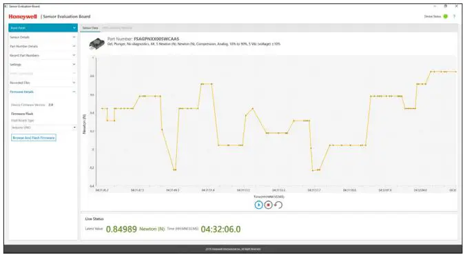 Honeywell FSS-SMT Sensor Evaluation Board Instructions - TEST AND OUTPUT