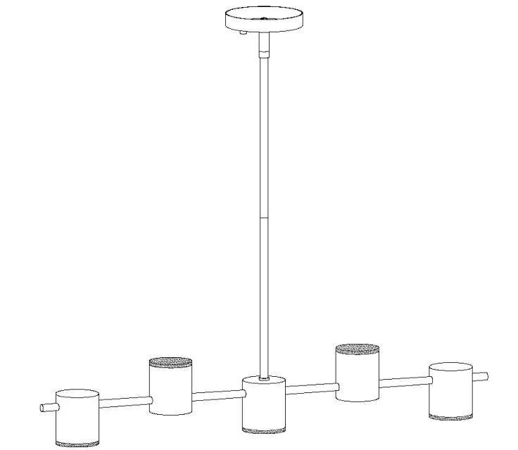 ZEVNI A04638 Frey 5-Light Gold Modern-Contemporary LED Chandelier - Figure 1