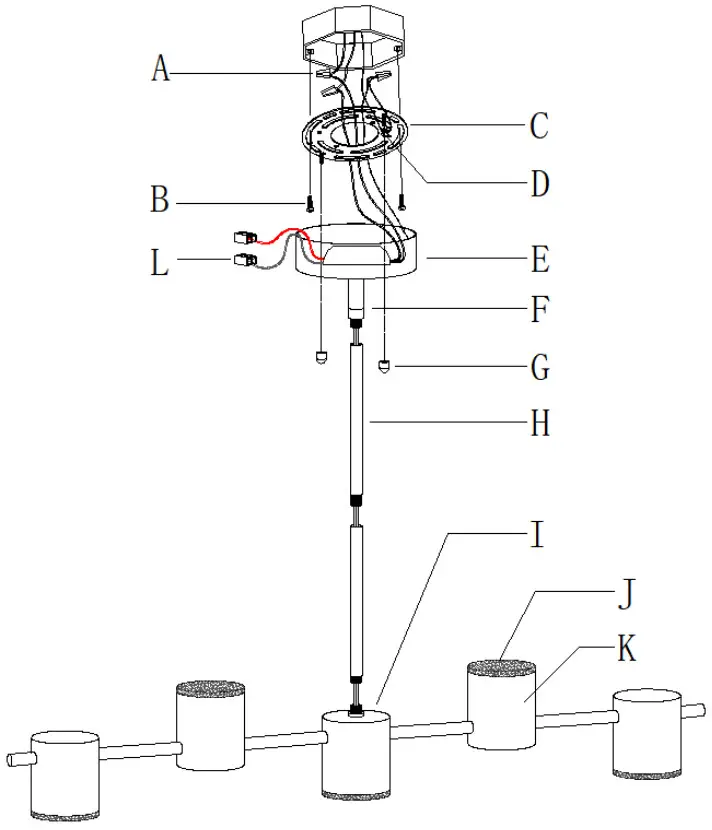 ZEVNI A04638 Frey 5-Light Gold Modern-Contemporary LED Chandelier - Figure 3