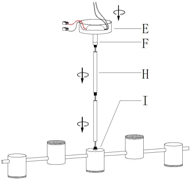 ZEVNI A04638 Frey 5-Light Gold Modern-Contemporary LED Chandelier - Figure 5