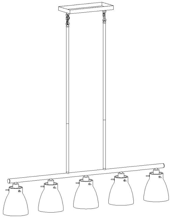 ZEVNI A04686 Corney 5-Light Black Brass Modern Contemporary Chandelier - Fig