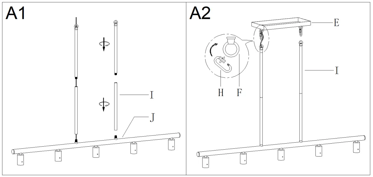 ZEVNI A04686 Corney 5-Light Black Brass Modern Contemporary Chandelier - power