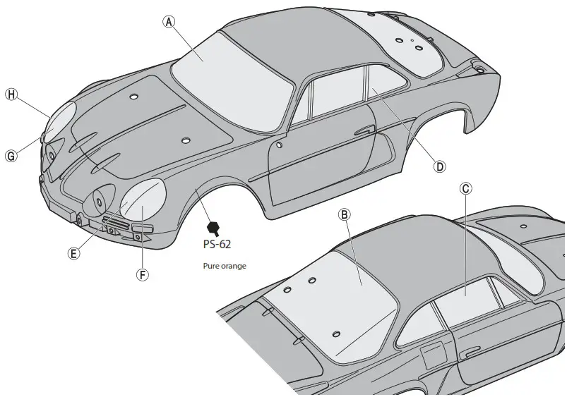 TAMIYA Alpine A110 RC 1 10th Scale Jagermeister - Painting body 1