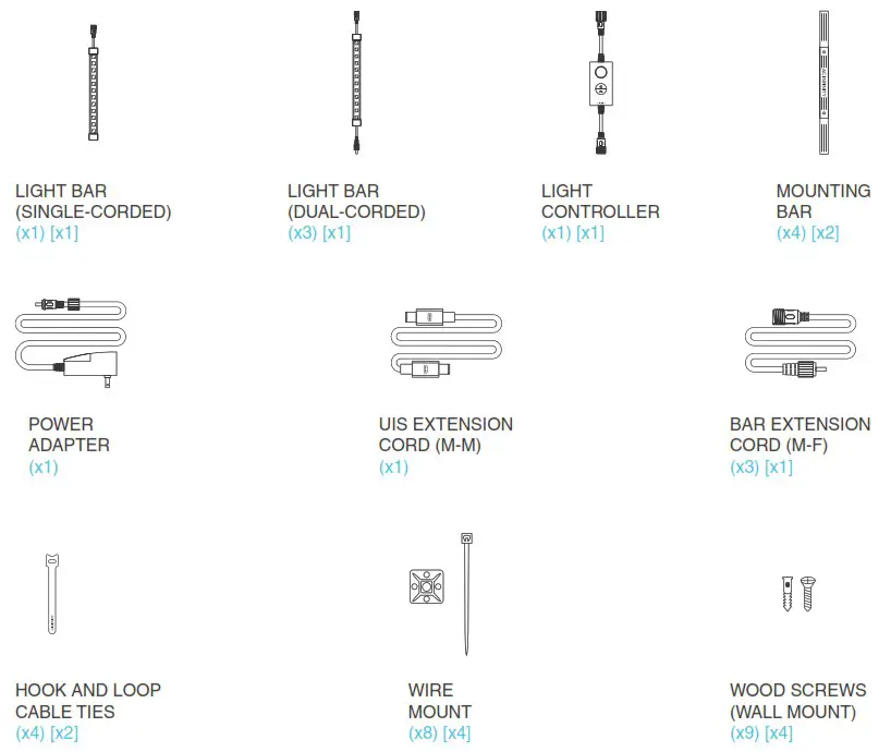 AC INFINITY IONBEAM S11 Full Spectrum LED Grow Light Bars - PRODUCT CONTENTS