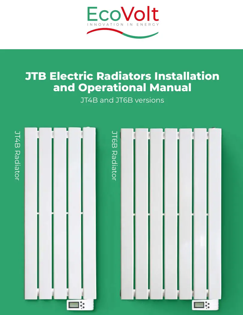 EcoVolt JT4B and JT6B Versions JTB Electric Radiators User Manual